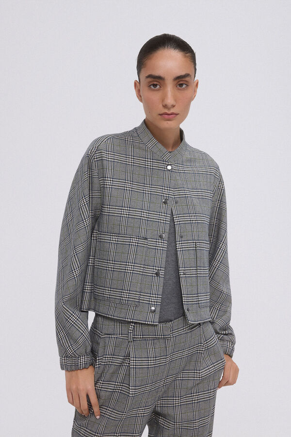 Pedro del Hierro Checkered Bomber Suit Turquoise