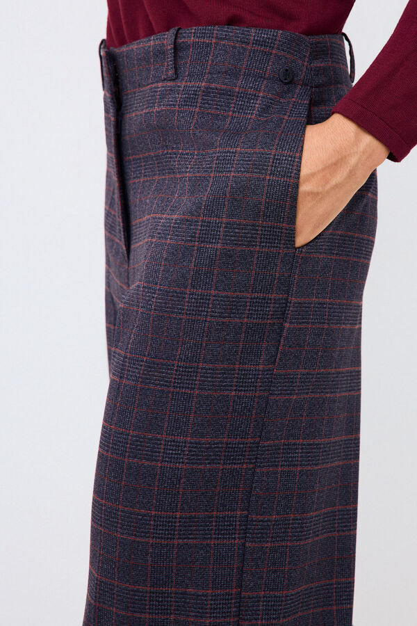 Pedro del Hierro Pantal&oacute;n cuadros Azul