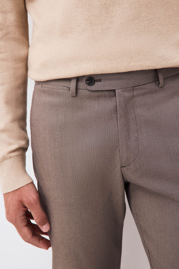 Pedro del Hierro Oversized slim chinos Brown
