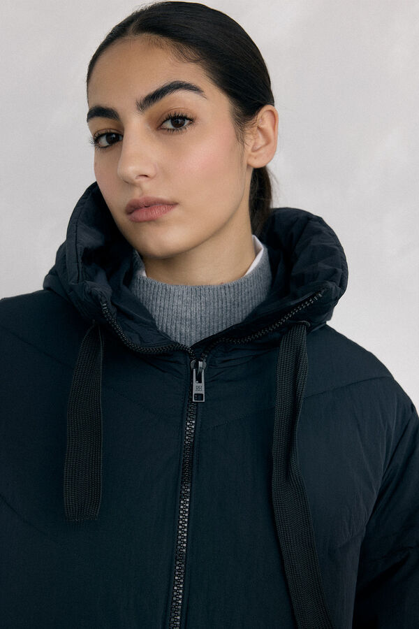 Pedro del Hierro Long hooded parka Black