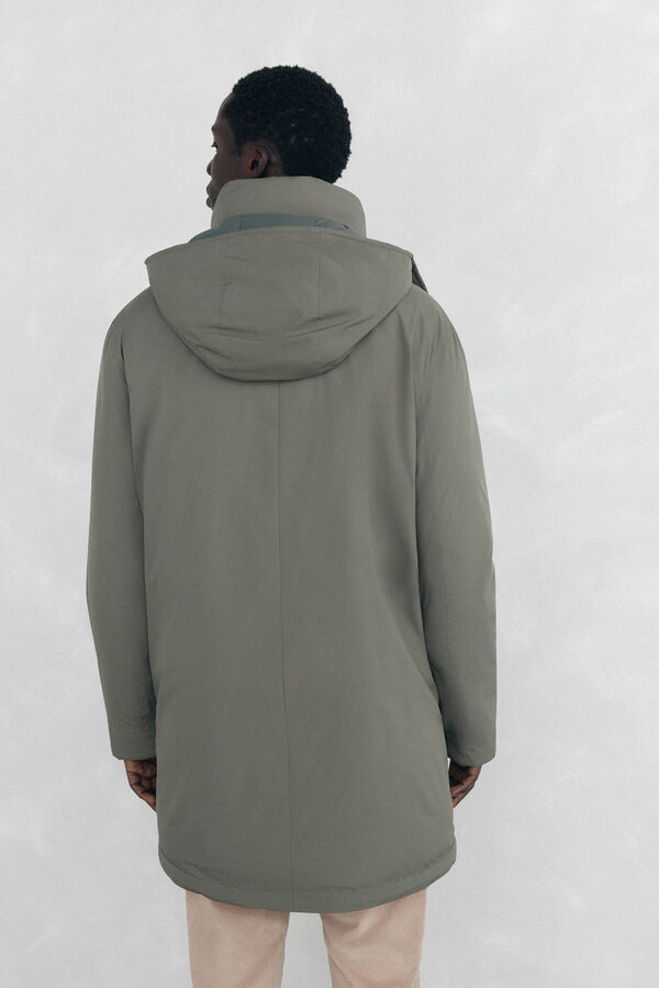 Pedro del Hierro Long parka with hood and views Green