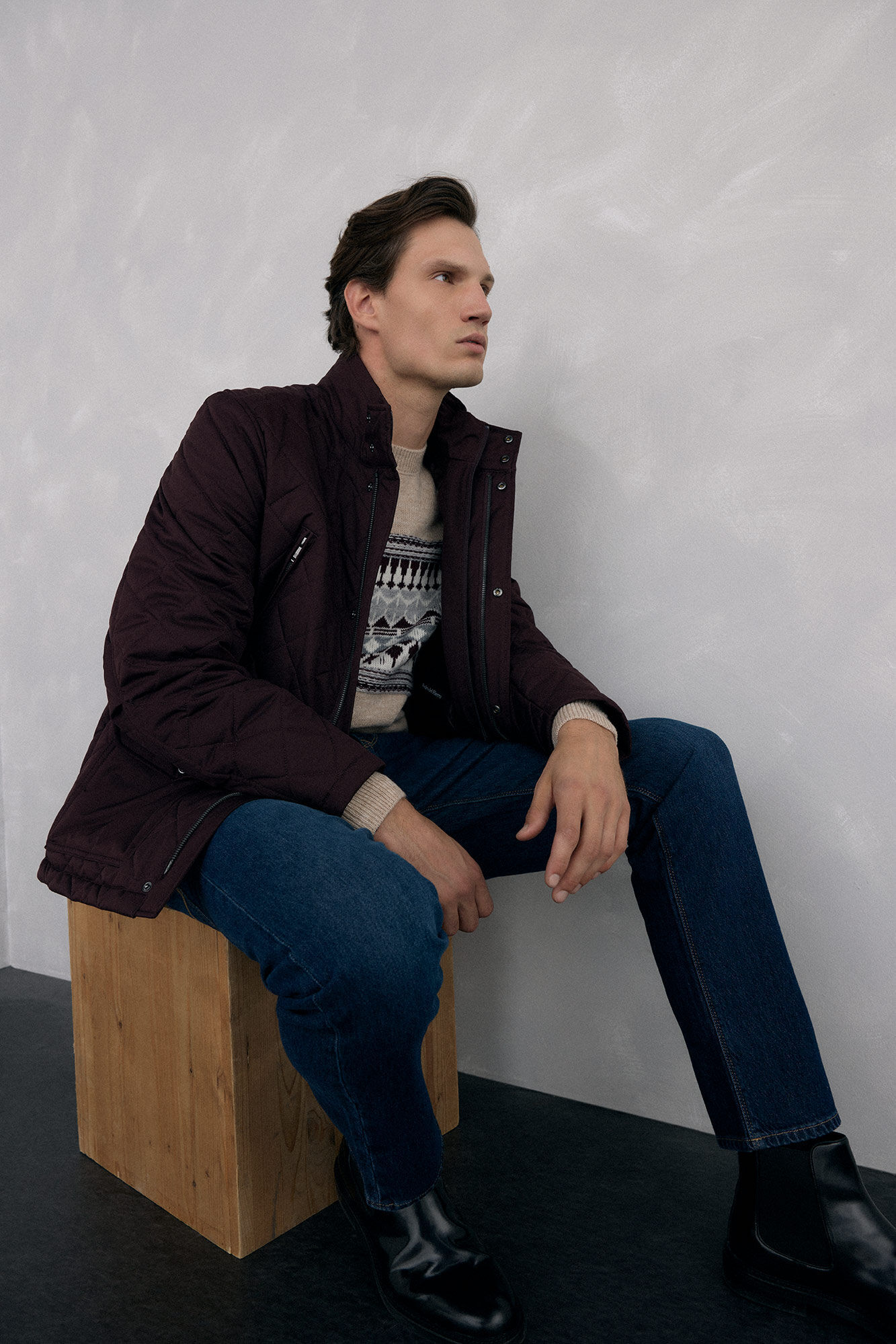 Pedro del Hierro Diamond-patterned quilted jacket