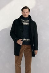 Pedro del Hierro Sobretudo de lã com alamares Verde