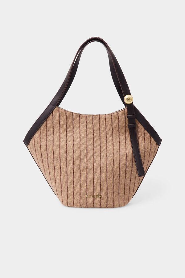 Pedro del Hierro Mala tote bag em tecido &agrave;s riscas Cizento