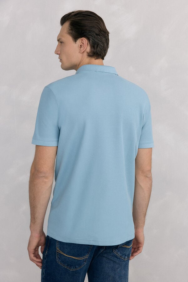 Pedro del Hierro Basic piqué polo shirt Blue