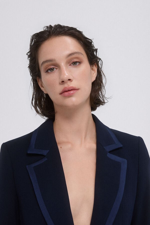 Pedro del Hierro Blazer de terno azul marinho contrastante Azul