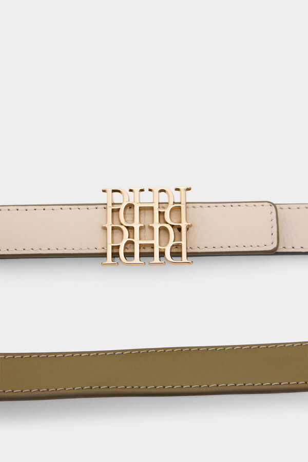 Pedro del Hierro Reversible leather belt Beige