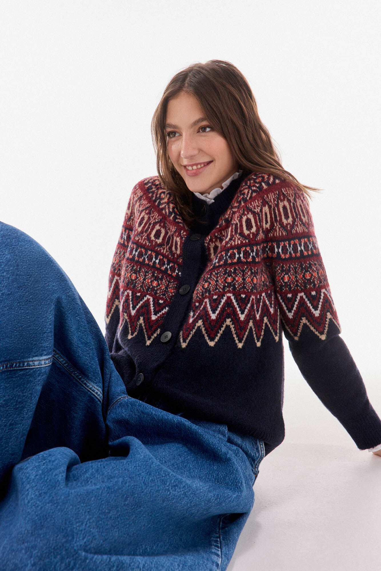 TFP by Tamara Falc&oacute; Chaqueta jacquard geom&eacute;trico multicolor