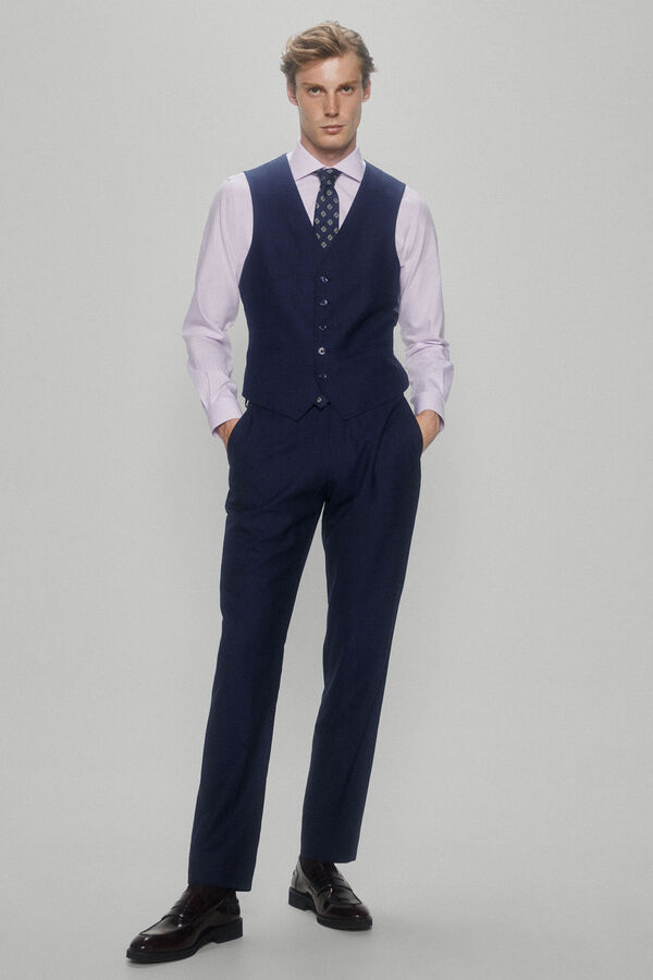 Pedro del Hierro Comfort slim fit suit trousers Blue