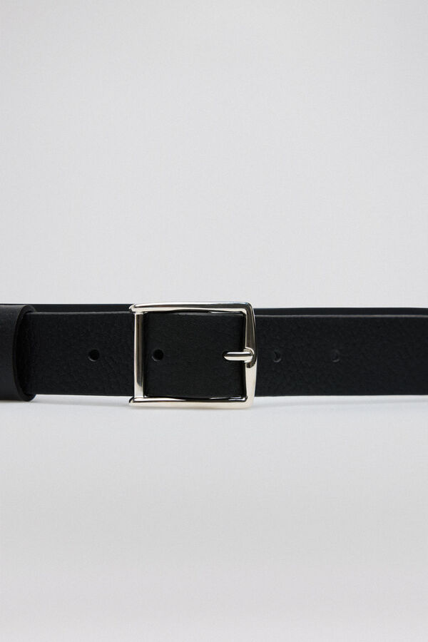 Pedro del Hierro Plain leather belt Black