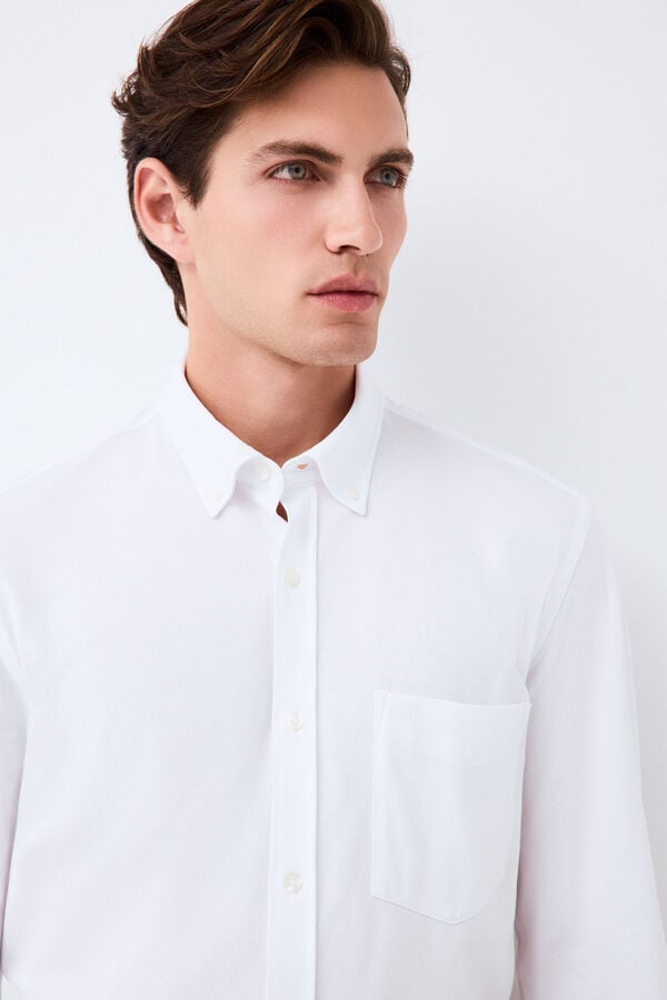 Pedro del Hierro Plain jersey-knit shirt White