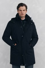 Pedro del Hierro Parka longa com capuz e vista Preto