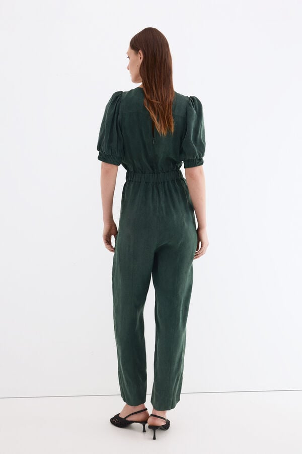 Pedro del Hierro Long sleeve detail jumpsuit Green