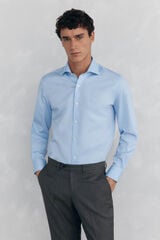 Pedro del Hierro Camisa social lisa que não pode ser passada a ferro + resistente a manchas Azul