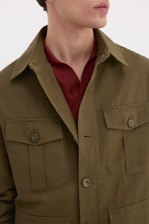 Pedro del Hierro Linen blend overshirt Green