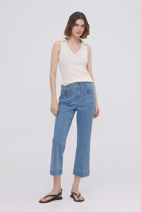 Pedro del Hierro Stove Pipe Cropped Jeans Blue