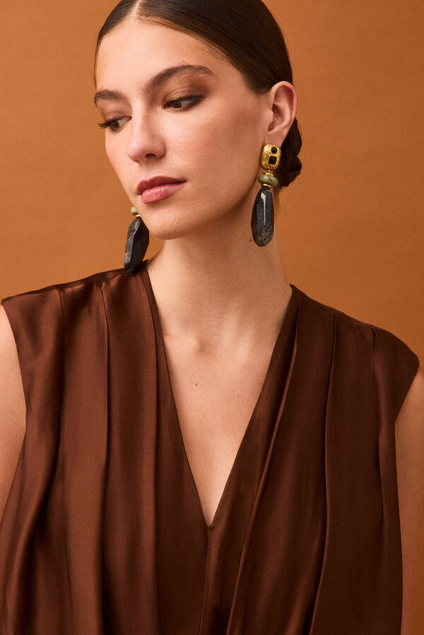 Pedro del Hierro Draped dress Brown