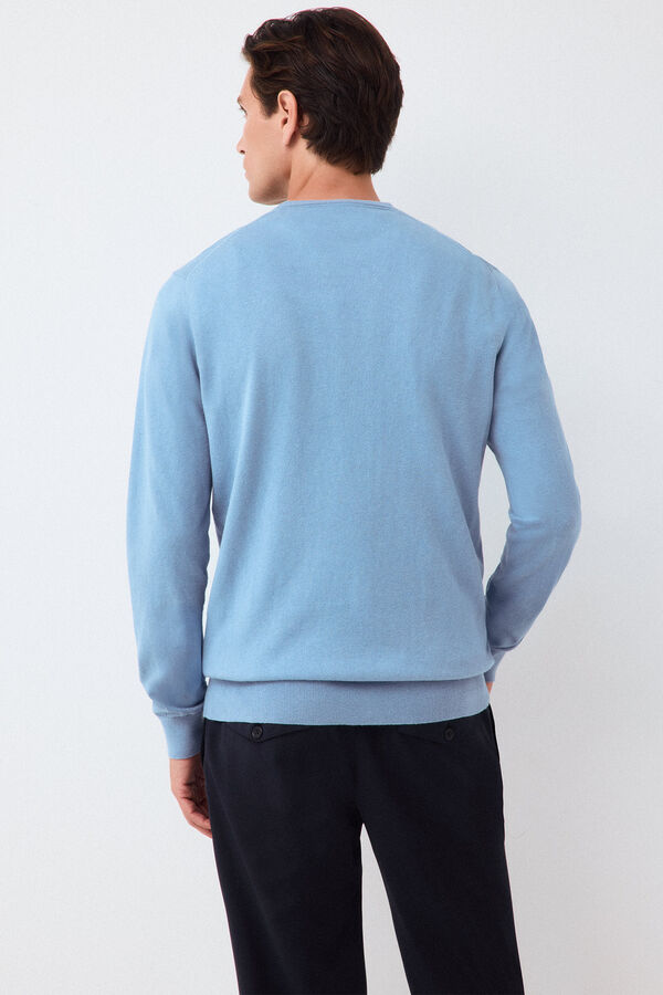 Pedro del Hierro Premium cotton silk cashmere knit jumper Blue