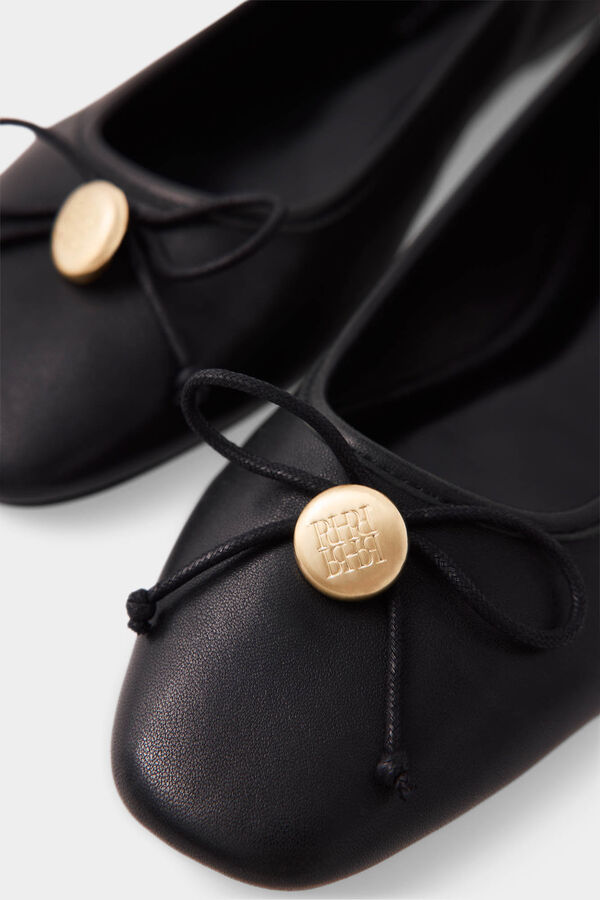 Pedro del Hierro Leather ballet flats Black