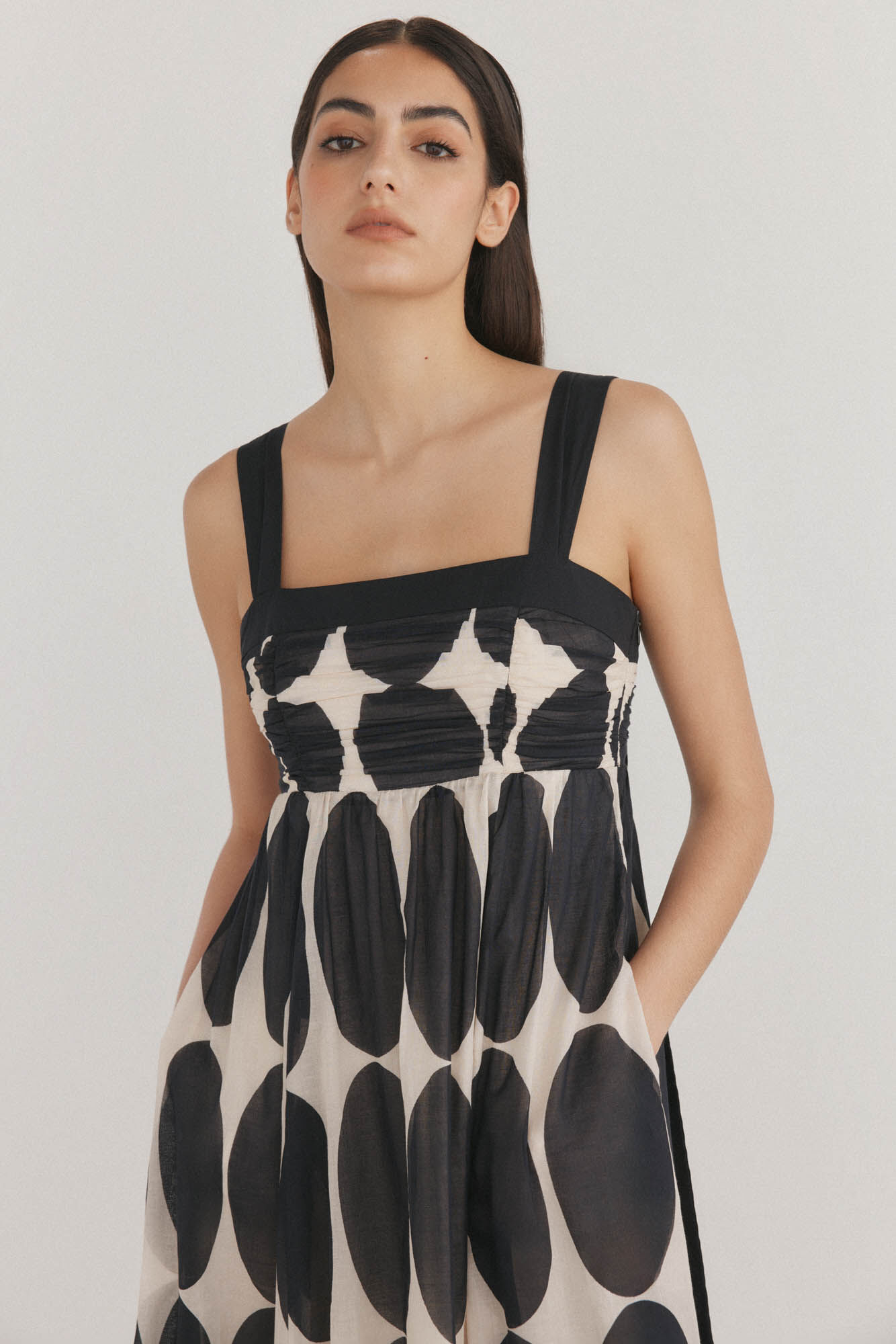 Pedro del Hierro Vestido com estampado contrastante