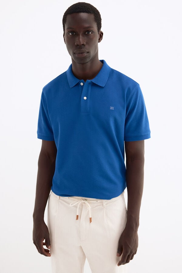 Pedro del Hierro Basic piqu&eacute; polo shirt Blue