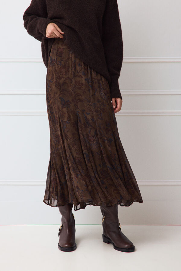TFP by Tamara Falc&oacute; Fluid midi skirt Brown