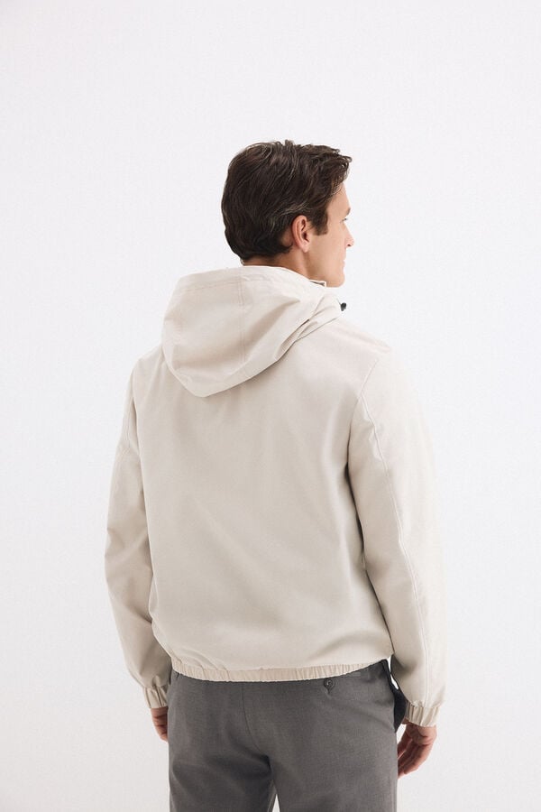 Pedro del Hierro Technical lightweight hooded jacket Grey