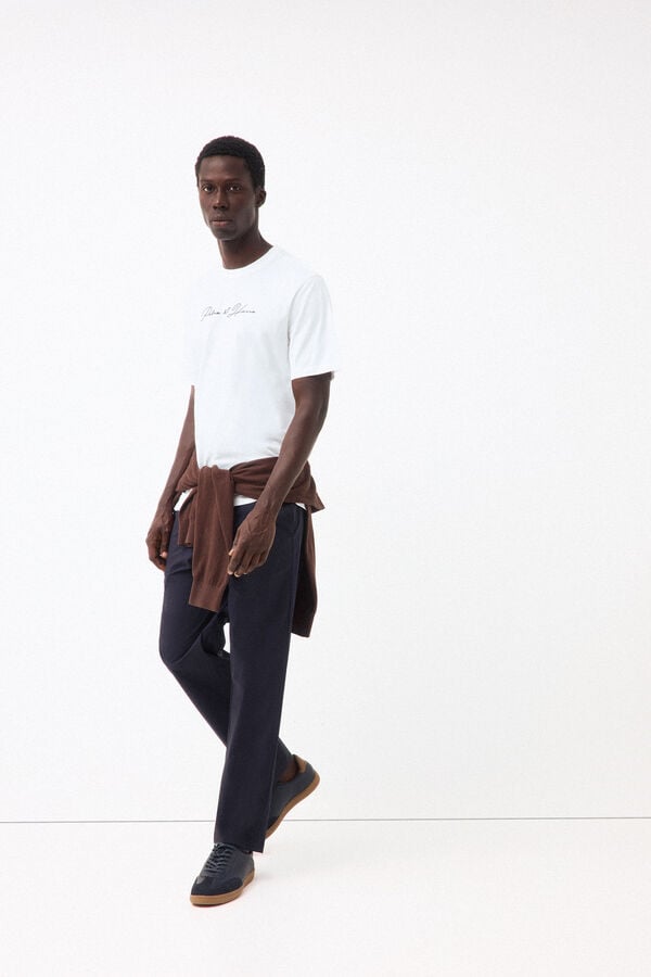 Pedro del Hierro Camiseta logo texto Blanco