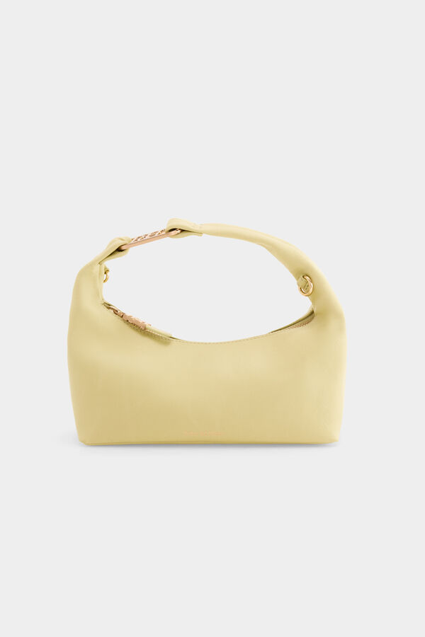 Pedro del Hierro Leather half-moon handbag Green