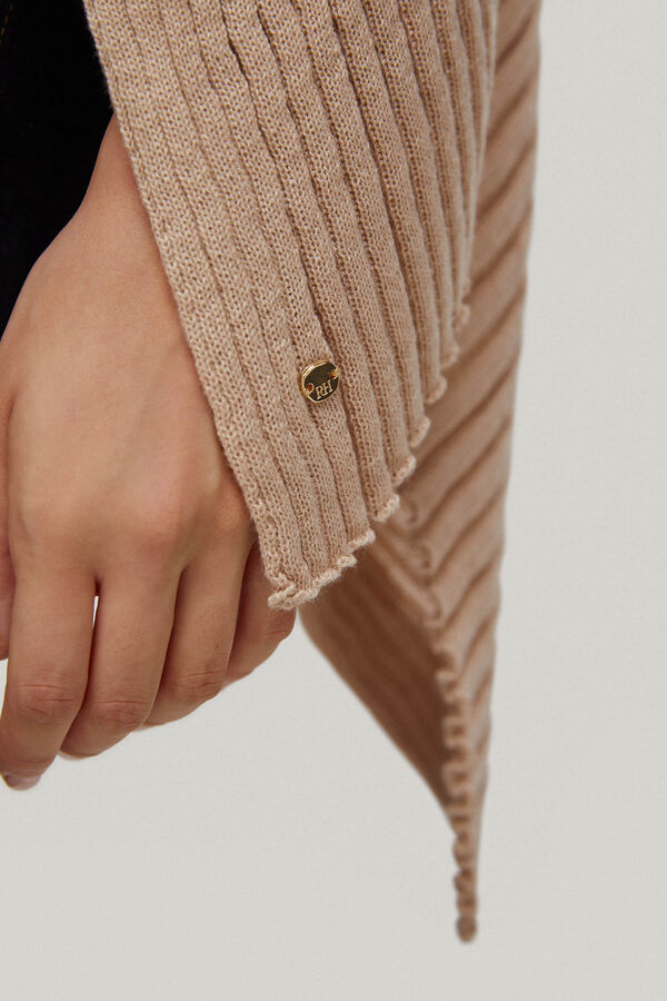 Pedro del Hierro Rib knit poncho Brown