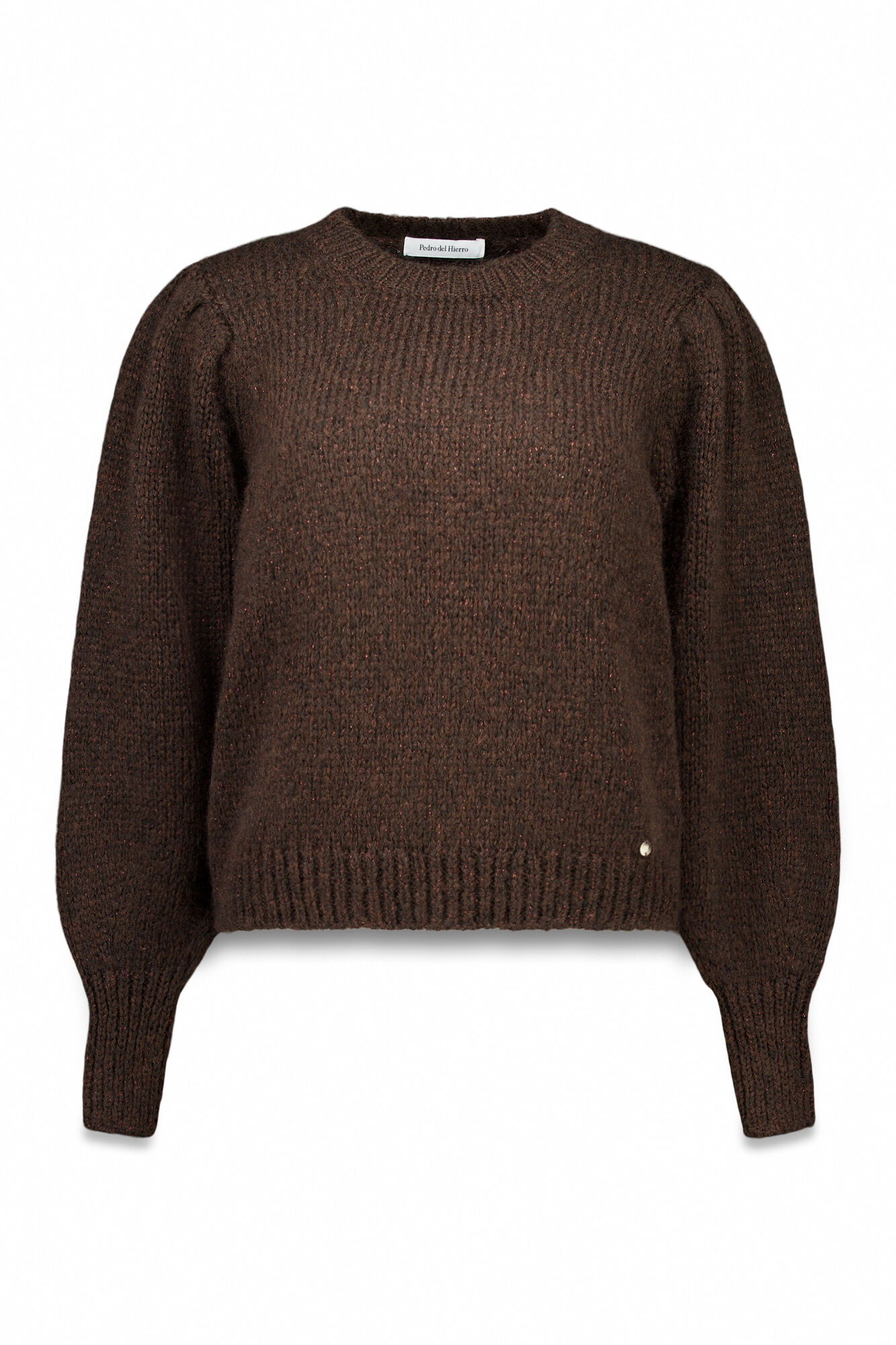 Pedro del Hierro Short sleeve puffed jumper in fantasy yarn