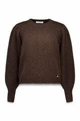 Pedro del Hierro Short sleeve puffed jumper in fantasy yarn Ecru