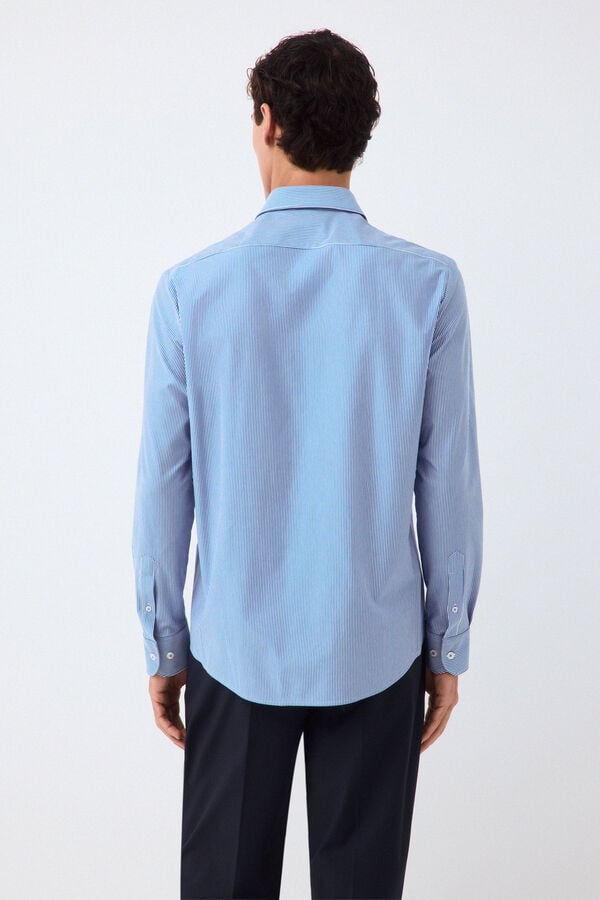 Pedro del Hierro Striped jersey-knit shirt Blue