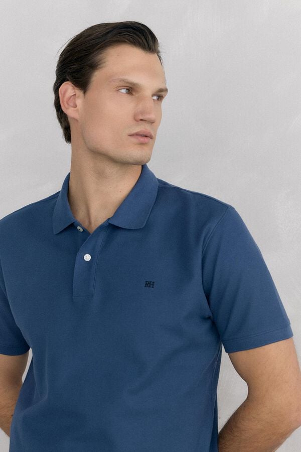Pedro del Hierro Basic piqué polo shirt Blue