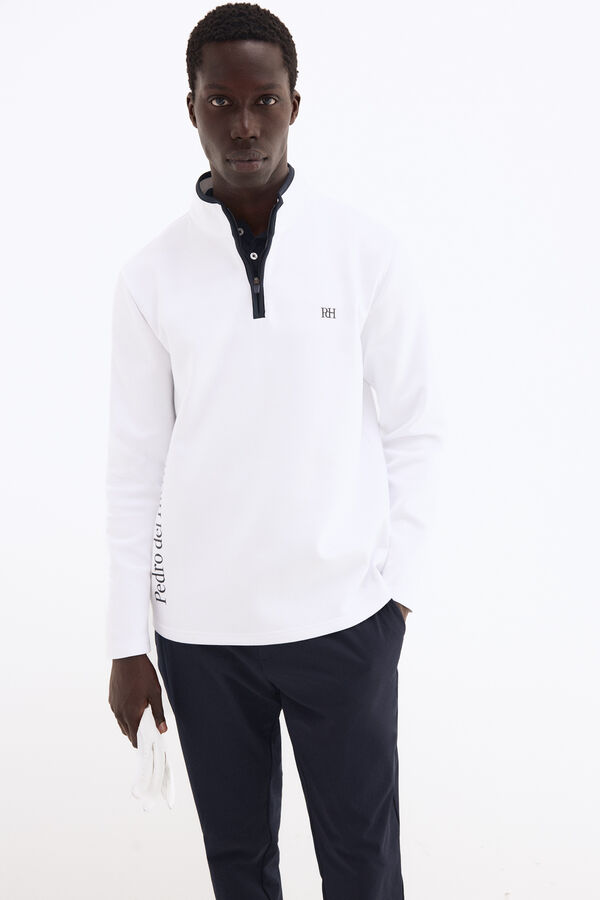 Pedro del Hierro Zip fastening golf sweatshirt White