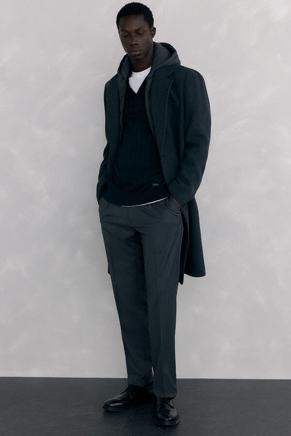 Pedro del Hierro Premium structured cotton silk cashmere jersey Black