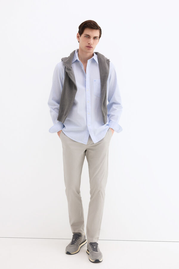 Pedro del Hierro Cal&ccedil;as chino de estrutura slim fit Cizento