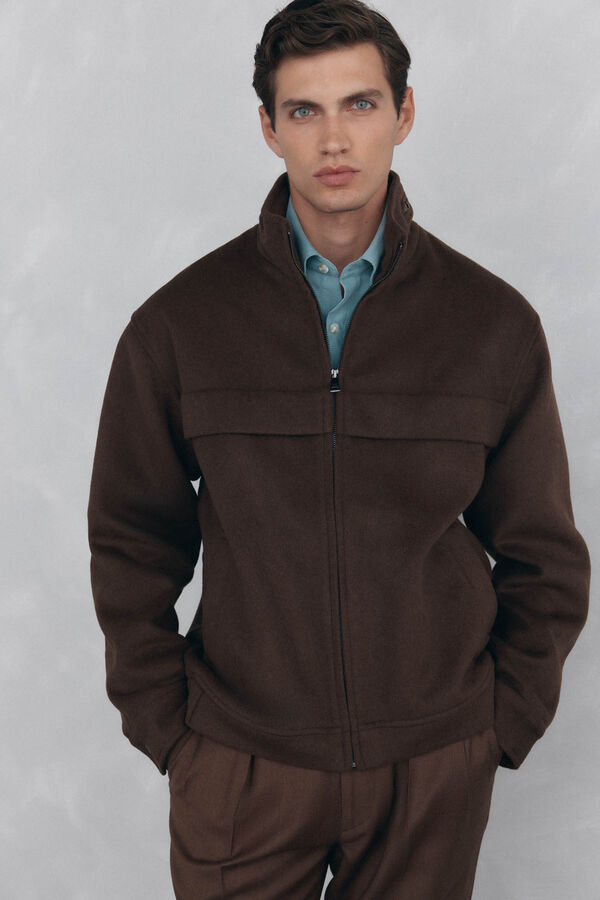 Pedro del Hierro Handmade wool jacket Brown