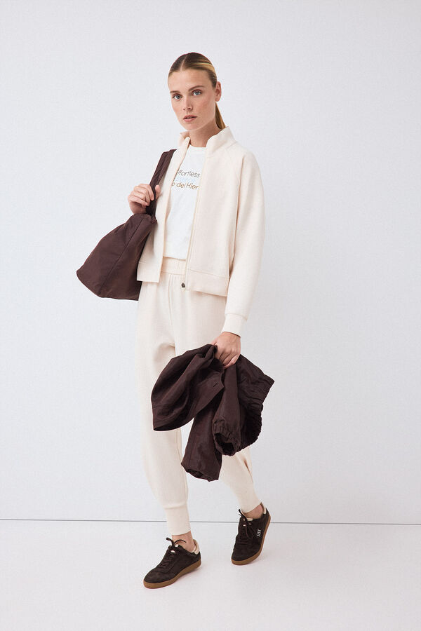 Pedro del Hierro Striped soft touch sweatshirt Ecru