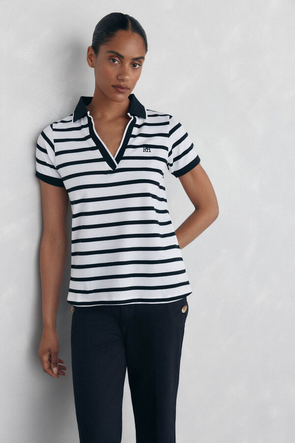 Pedro del Hierro Polo manga corta rayas Blanco