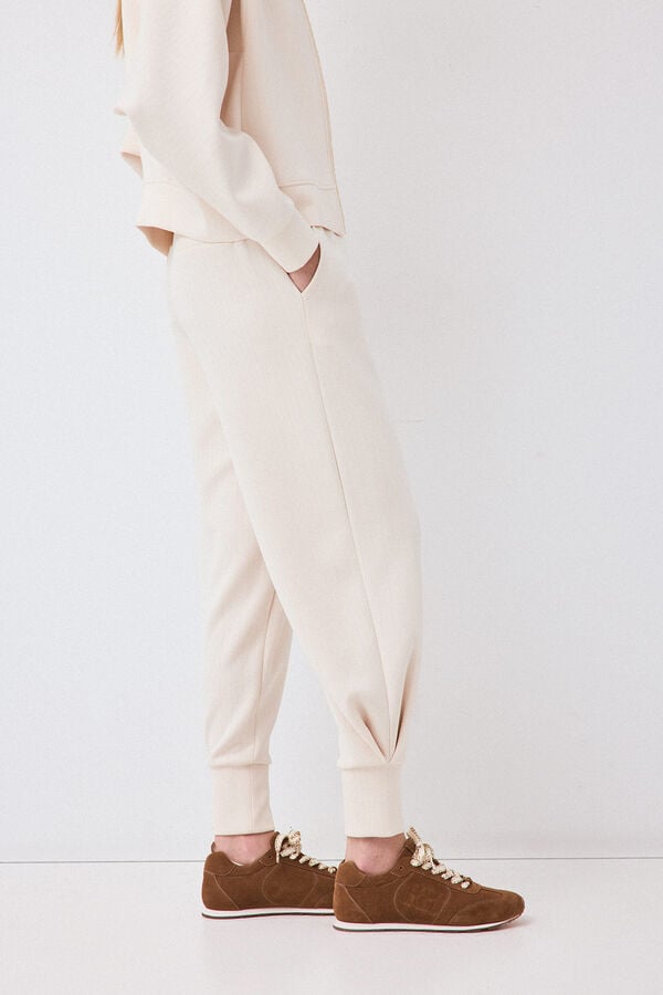 Pedro del Hierro Soft touch jogger trousers Ecru