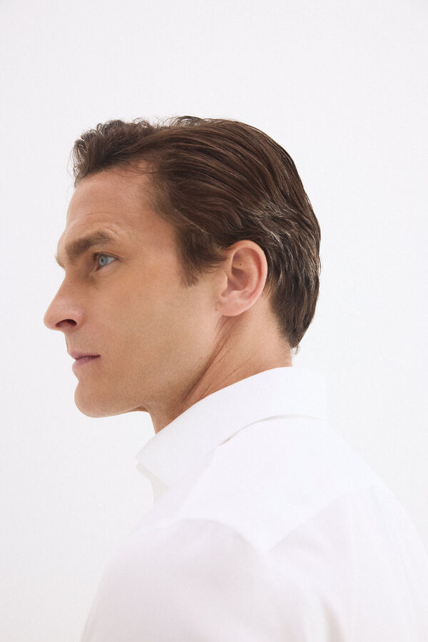 Pedro del Hierro Plain non-iron stain-resistant slim fit dress shirt White