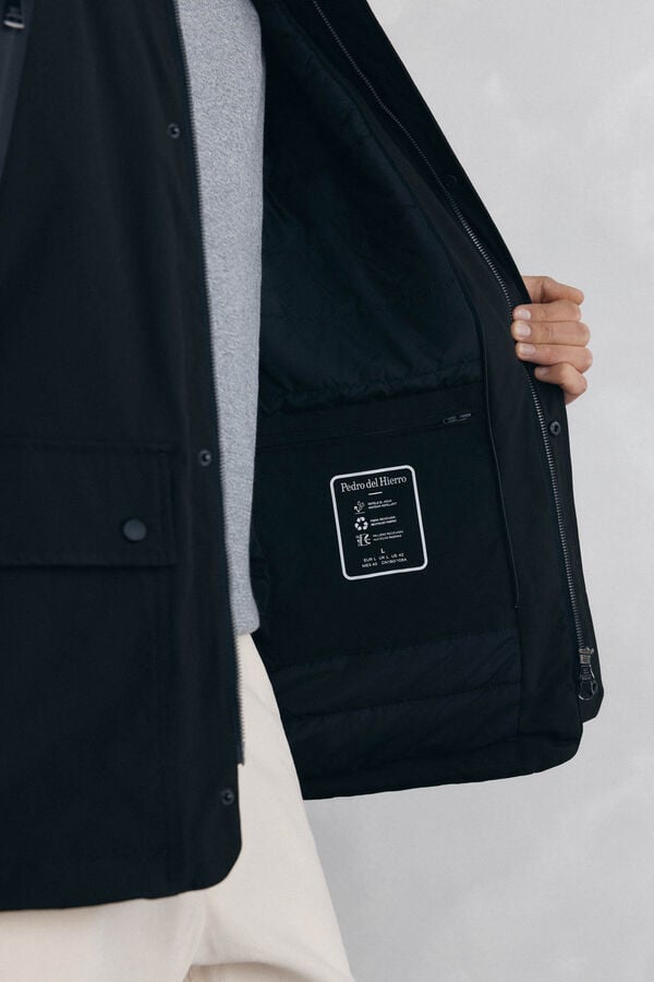 Pedro del Hierro Water-repellent zip fastening jacket Black