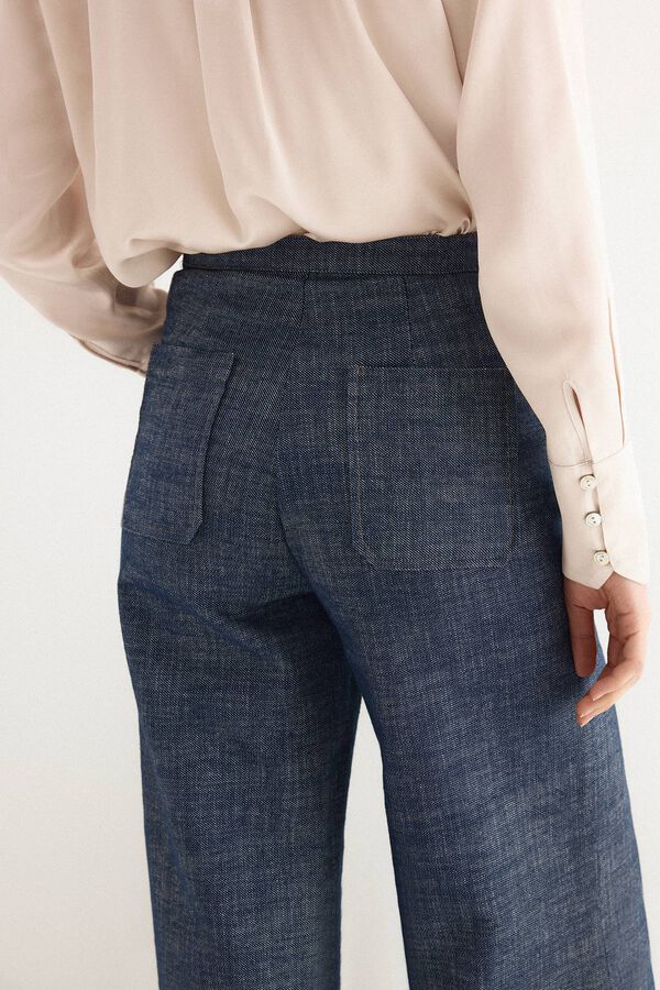 Pedro del Hierro Cal&ccedil;a larga efeito denim Azul