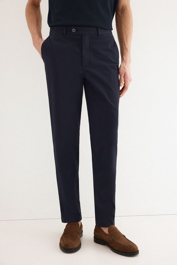Pedro del Hierro Structured slim fit chinos Blue