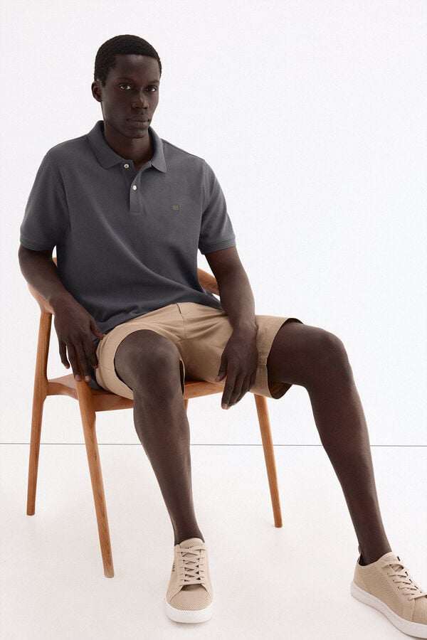 Pedro del Hierro Basic piqu&eacute; polo shirt Grey