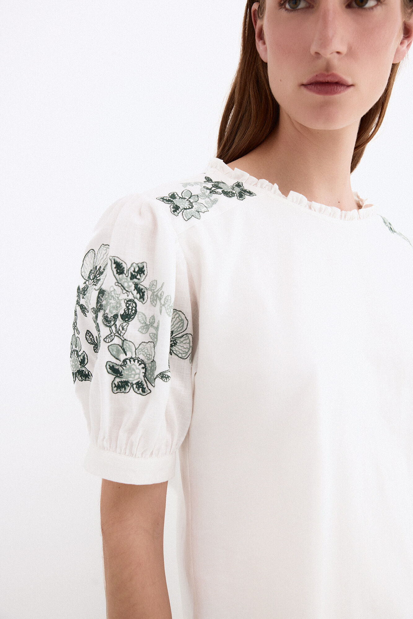 Pedro del Hierro T-shirt combinada com bordados