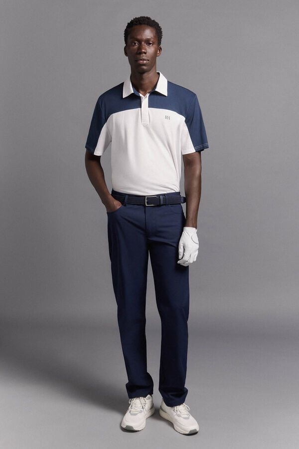 Pedro del Hierro Pólo de golfe contrastante Ecru