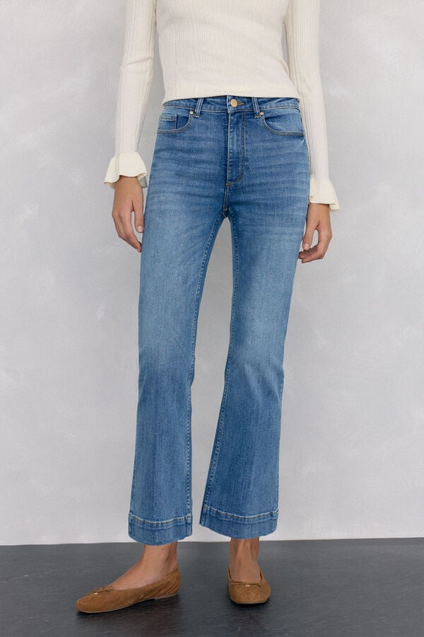 Pedro del Hierro Push-up flared cropped jeans Blue
