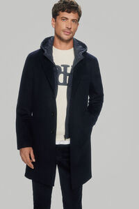 Pedro del Hierro Hooded coat with removable lining Blue